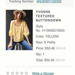 Yellow Anthropologie blouse